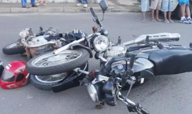 Colisão entre motocicletas deixa três feridos em avenida movimentada de Vilhena