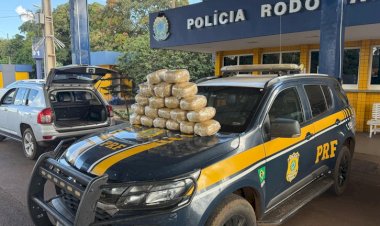 Casal é preso com mais de 25 kg de skunk durante fiscalização da PRF na BR-364, em Vilhena