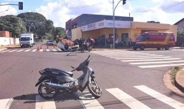 Motociclista fica ferida após ser atingida por veículo que fugiu do local em Vilhena