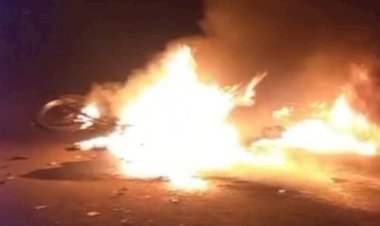 Colisão frontal entre motos provoca incêndio e mata dois motociclistas em Rondônia