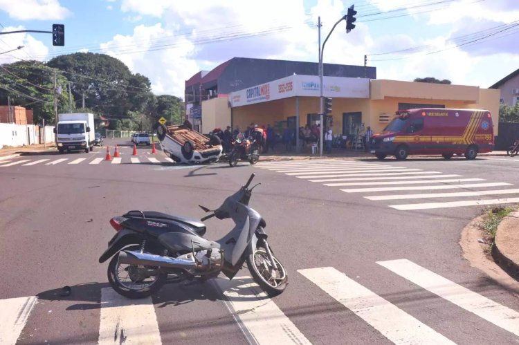 Motociclista fica ferida após ser atingida por veículo que fugiu do local em Vilhena