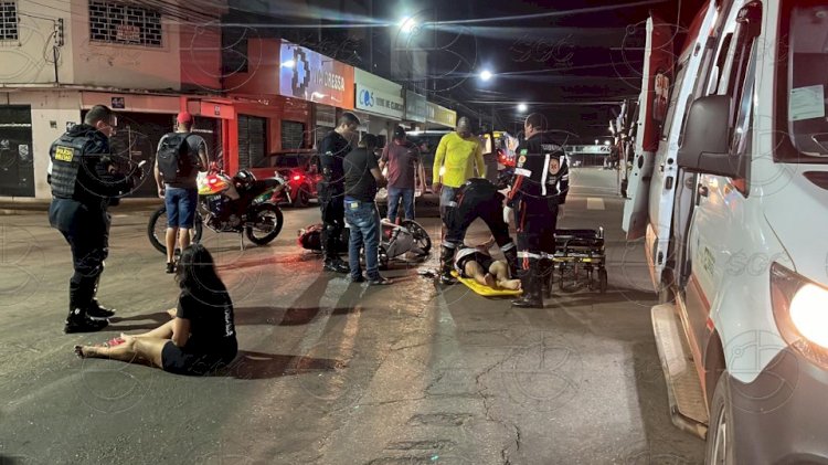 Briga em distribuidora termina em atropelamento e deixa duas pessoas feridas em Vilhena