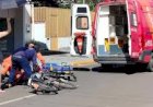 Ciclista em bicicleta elétrica sofre queda e é socorrido pelo Corpo de Bombeiros em Vilhena