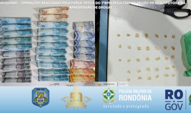 Operações da Força Tática resultam em prisões por tráfico e apreensão de drogas em Ariquemes