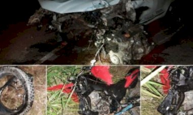 Acidente grave na RO-383 entre moto, táxi e carro deixa um morto e um ferido em Rondônia