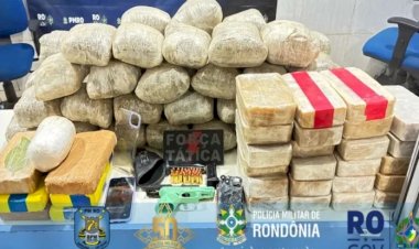 Casal é preso com mais de 80 quilos de drogas e arma durante operação da PM em Rondônia