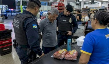 Homem é detido após esconder linguiça e shampoo sob a roupa em supermercado de Porto Velho