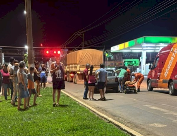 Colisão entre carro e carreta deixa dois feridos na BR-435 em Cerejeiras
