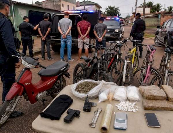 Operação da PM em Vilhena apreende drogas, recupera veículos furtados e leva quatro suspeitos para a UNISP