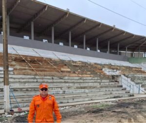Major do Corpo de Bombeiros realiza vistoria em obras da arena de eventos no Parque de Exposições de Vilhena