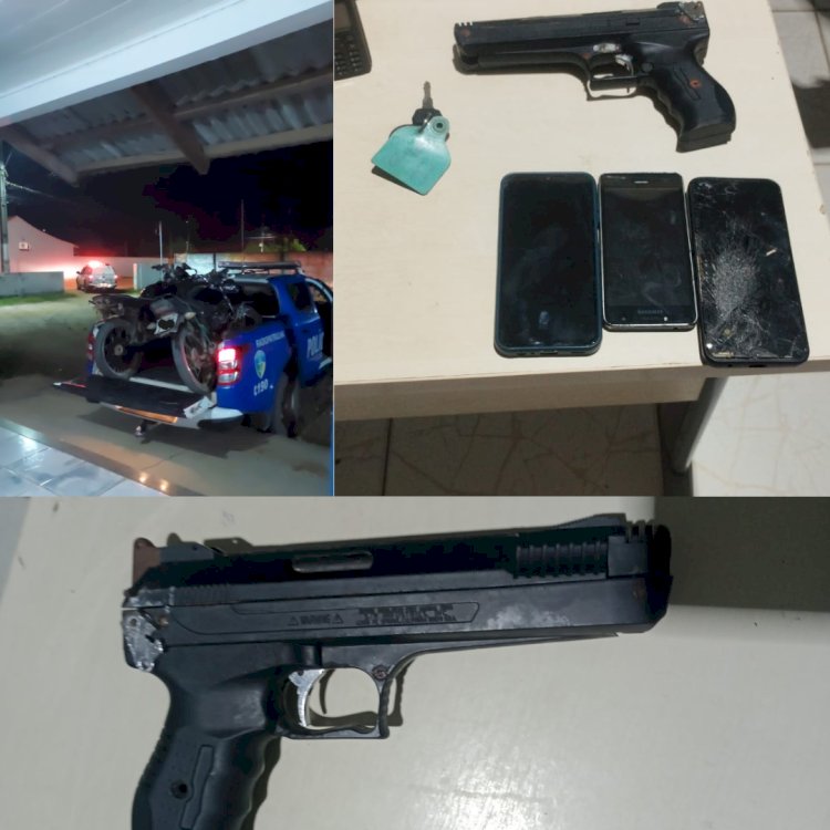 Homem é preso com arma de fogo após manobras perigosas na madrugada em Machadinho d’Oeste