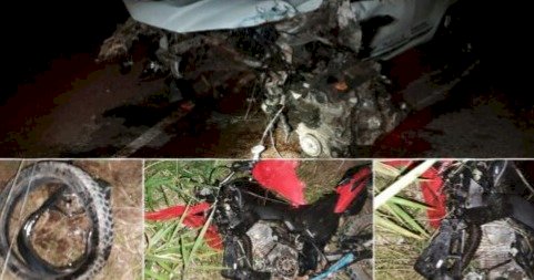 Acidente grave na RO-383 entre moto, táxi e carro deixa um morto e um ferido em Rondônia