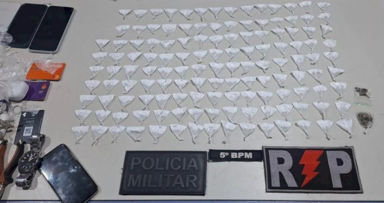Polícia Militar apreende 133 porções de cocaína e prende suspeitos por tráfico em Porto Velho